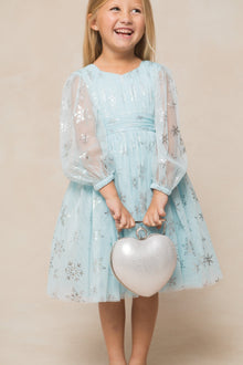 Girls | Mini Snowflake Dress | Blue