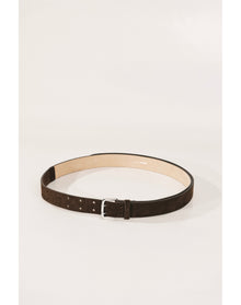 Mini Hutch Extra Long Suede | Chocolate Suede & Silver