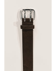 Mini Hutch Extra Long Suede | Chocolate Suede & Silver