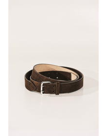 Mini Hutch Extra Long Suede | Chocolate Suede & Silver