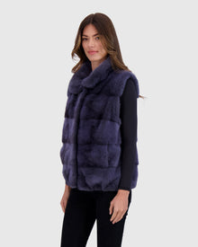Mink Vest | Blue Gray Cross