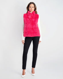 Mink Vest | Fuschia