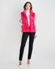Mink Vest | Fuschia
