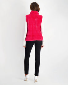 Mink Vest | Fuschia