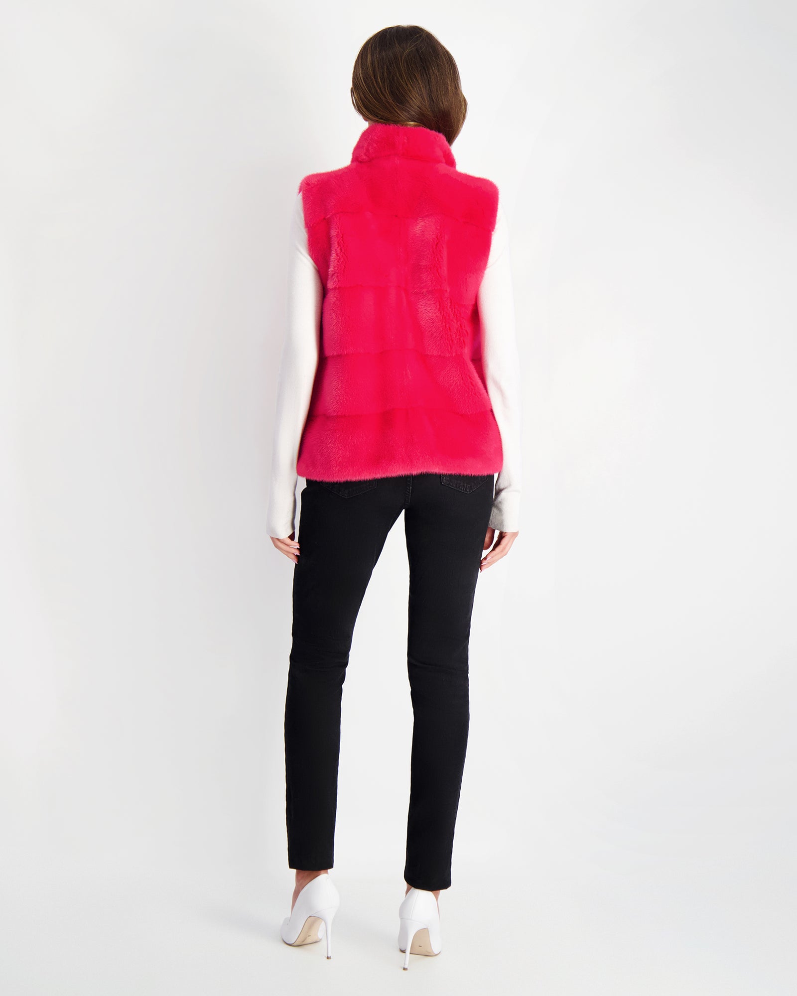 Mink Vest | Fuschia