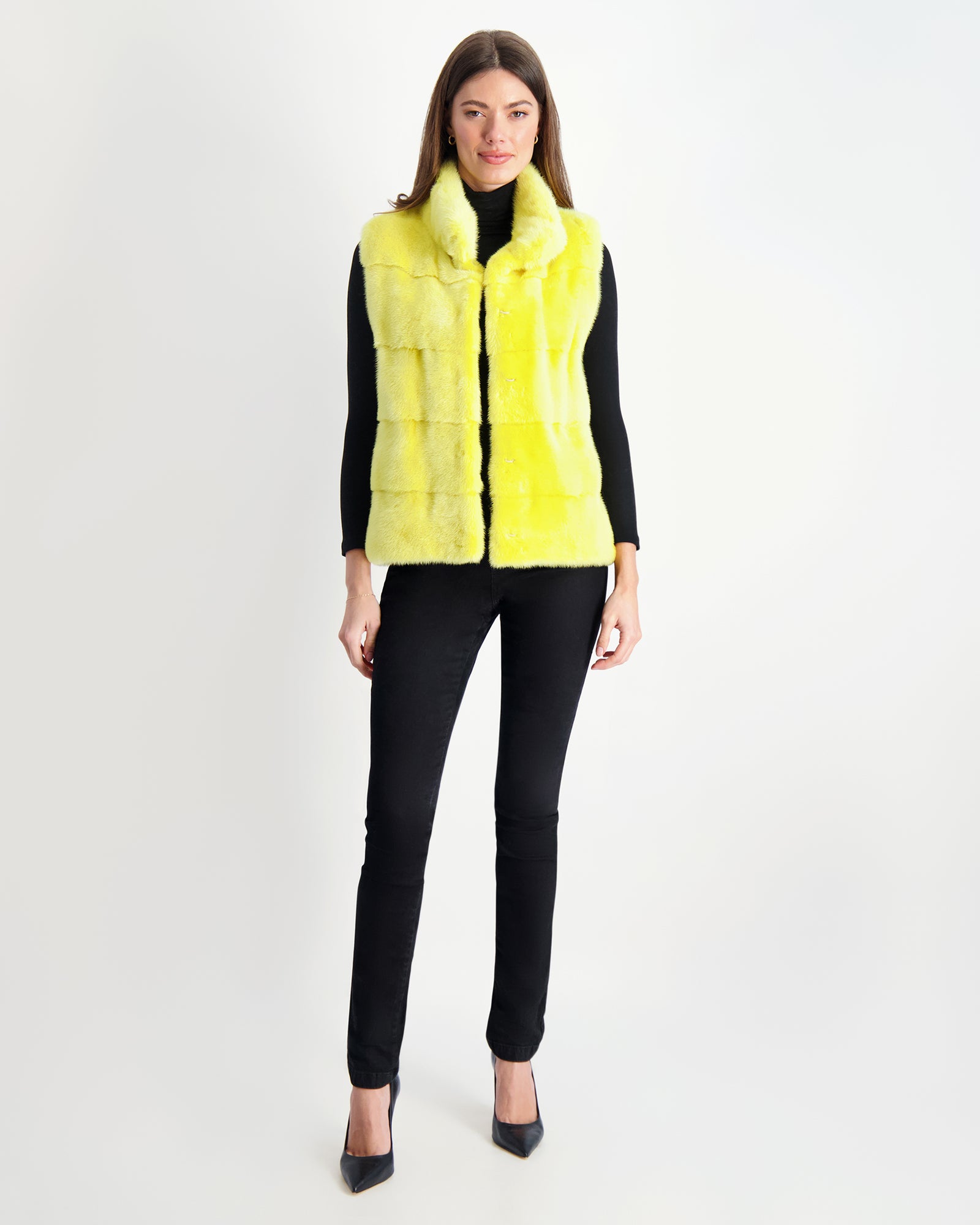 Mink Vest | Yellow