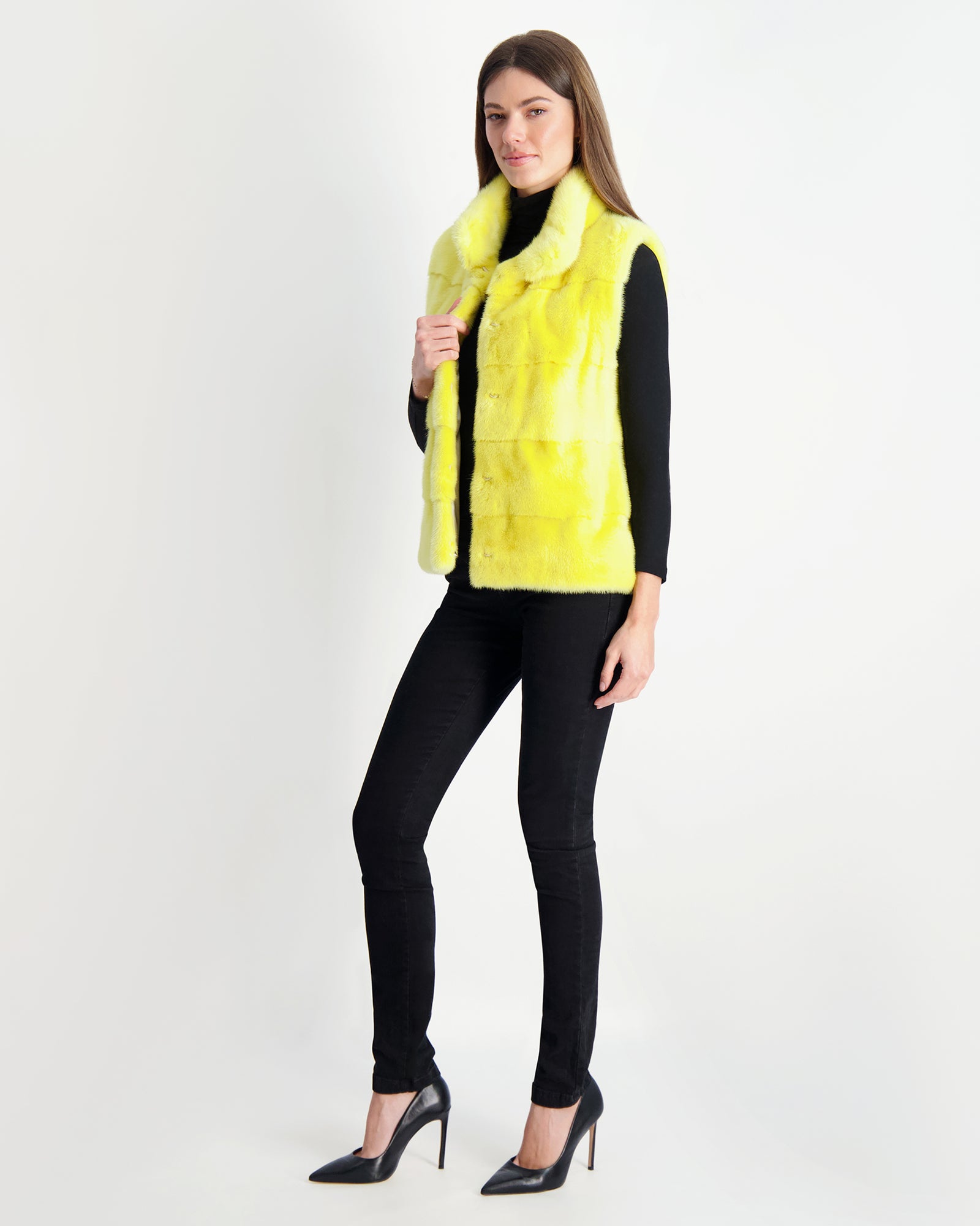 Mink Vest | Yellow