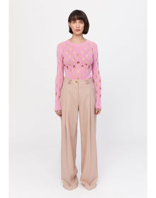 Misty | Cut-Out Longsleeve Top | Electric Rose