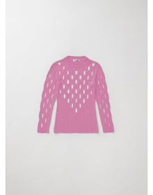 Misty | Cut-Out Longsleeve Top | Electric Rose