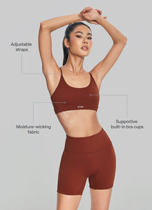 Airy Active Strap Top | Rust Brown