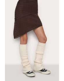 Mohair Rib Leg Warmers | Creme