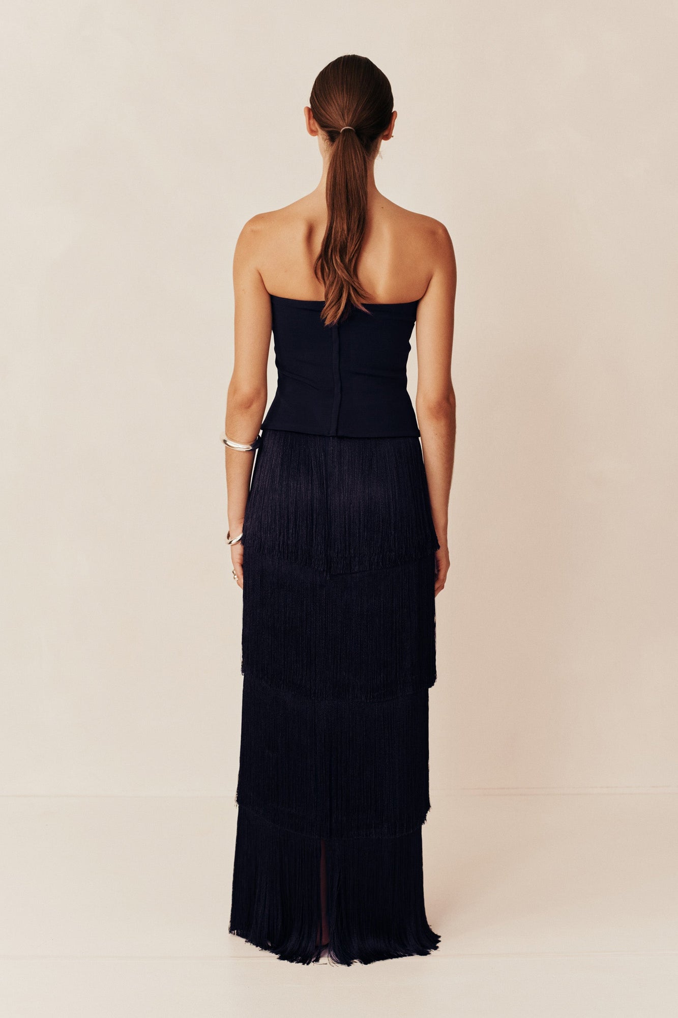 Mono Fringe Skirt | French Navy