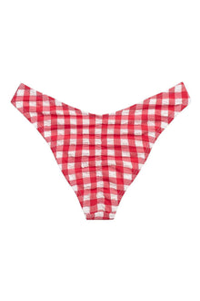 Lulu Zig Zag Stitch Bikini Bottom | Red Gingham