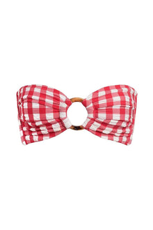 Tori Bandeau Bikini Top | Red Gingham