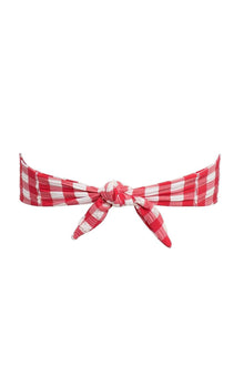 Tori Bandeau Bikini Top | Red Gingham
