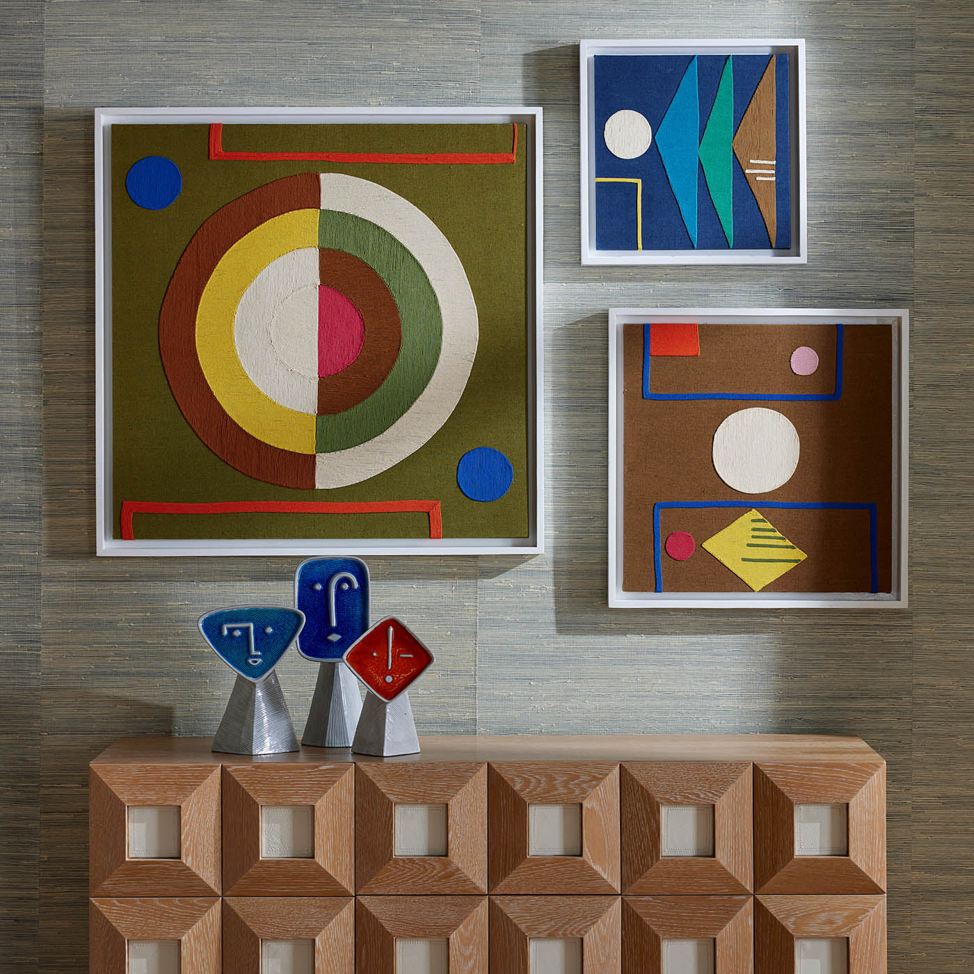 Monterey Shapes Corded Art | Brown/Multi