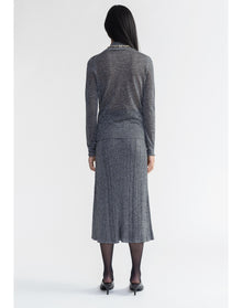 Mossy | Sparkly Ribbed Midi Skirt | Storm