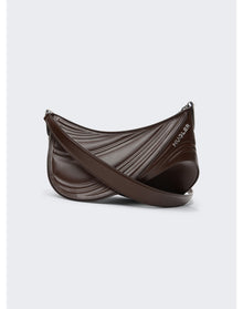 Mugler | Women | Medium Embossed Spiral Curve 01 Shoulder Bag | Dark Brown