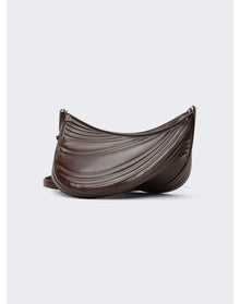 Mugler | Women | Medium Embossed Spiral Curve 01 Shoulder Bag | Dark Brown
