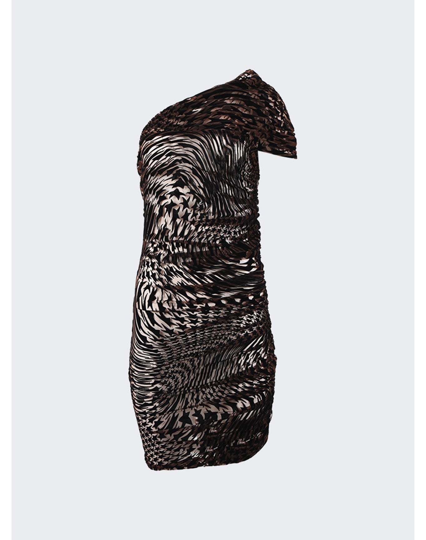 Mugler | Women | Printed Mesh Mini Dress | Nude x Black