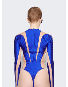 Mugler | Women | Sheer Panel Bodysuit | Ultraviolet x Nude 01