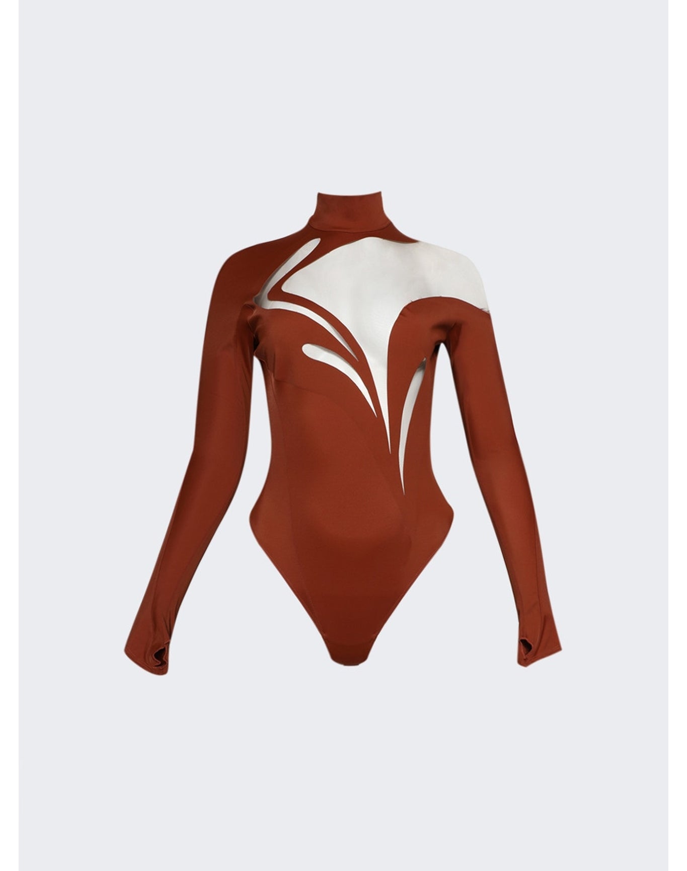 Mugler | Women | Sienna Swirly Bodysuit | Brown x Nude