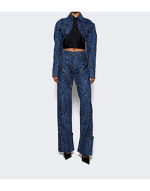 Mugler | Women | Snake Print Jeans | Medium Blue