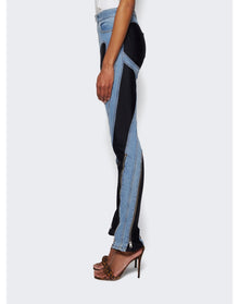 Mugler | Women | Spiral Slit Hem Jeans | Medium Blue