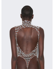 Mugler | Women | Star Print Bodysuit | Nude 02 x Graphite