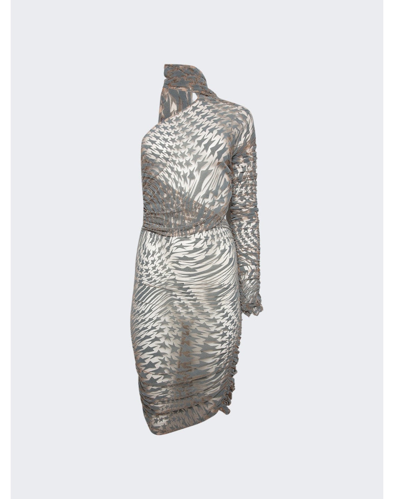 Mugler | Women | Star Print Mini Dress | Nude 01 x Graphite