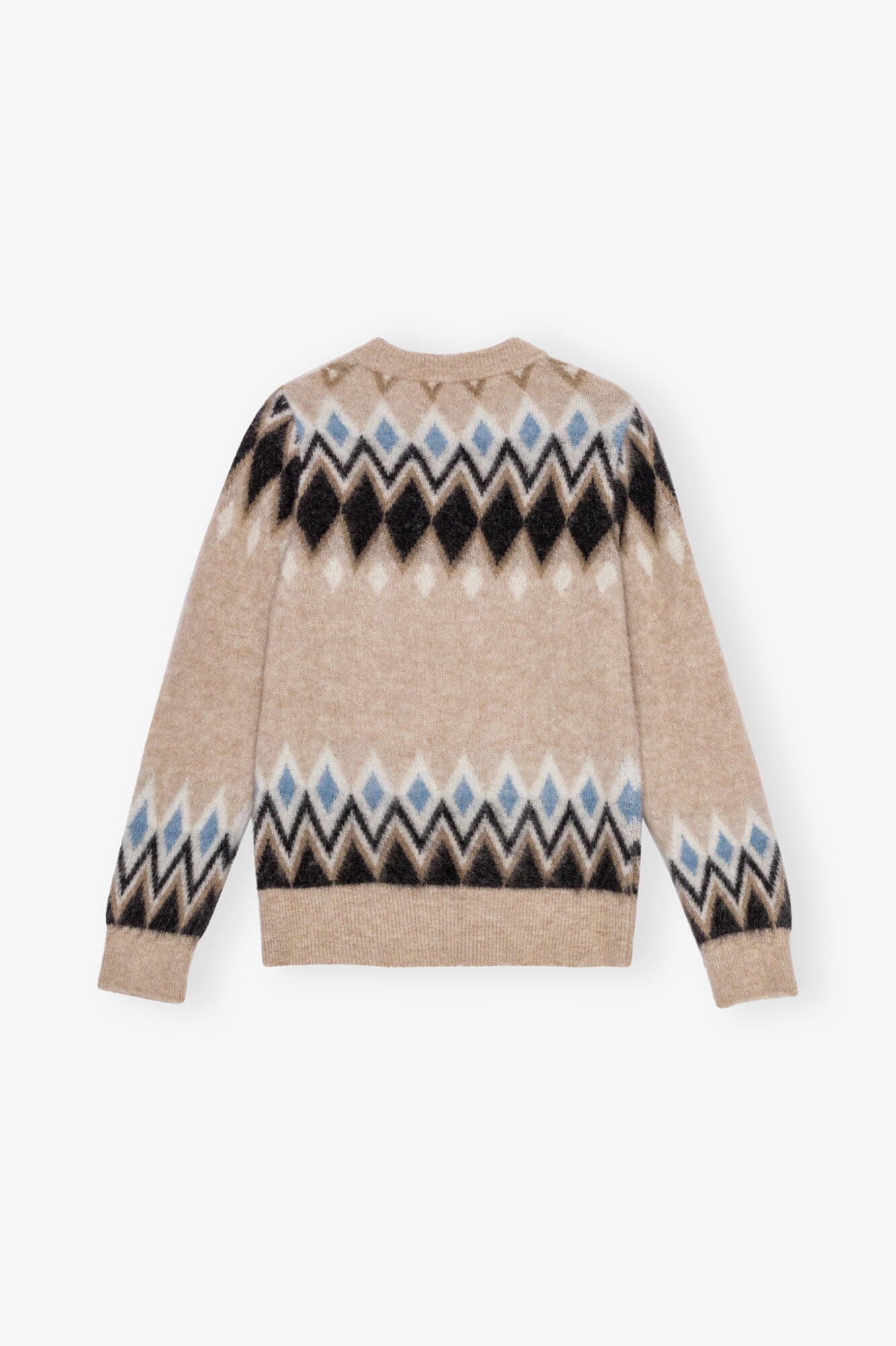 Multicolour Fine Brushed Alpaca Jumper | Latte