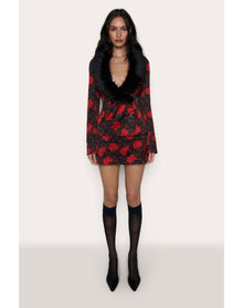 Murada Faux Fur Blazer | Peonia Print