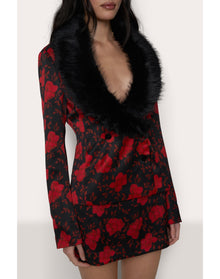 Murada Faux Fur Blazer | Peonia Print