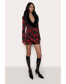 Murada Faux Fur Blazer | Peonia Print