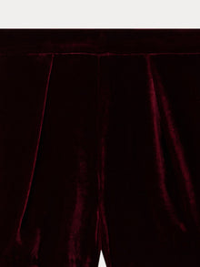 Girl | Flash Shorts In Silk Velvet | Burgundy