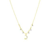 14Kt Yellow Gold Diamond Moon And Star Necklace | Yellow Gold