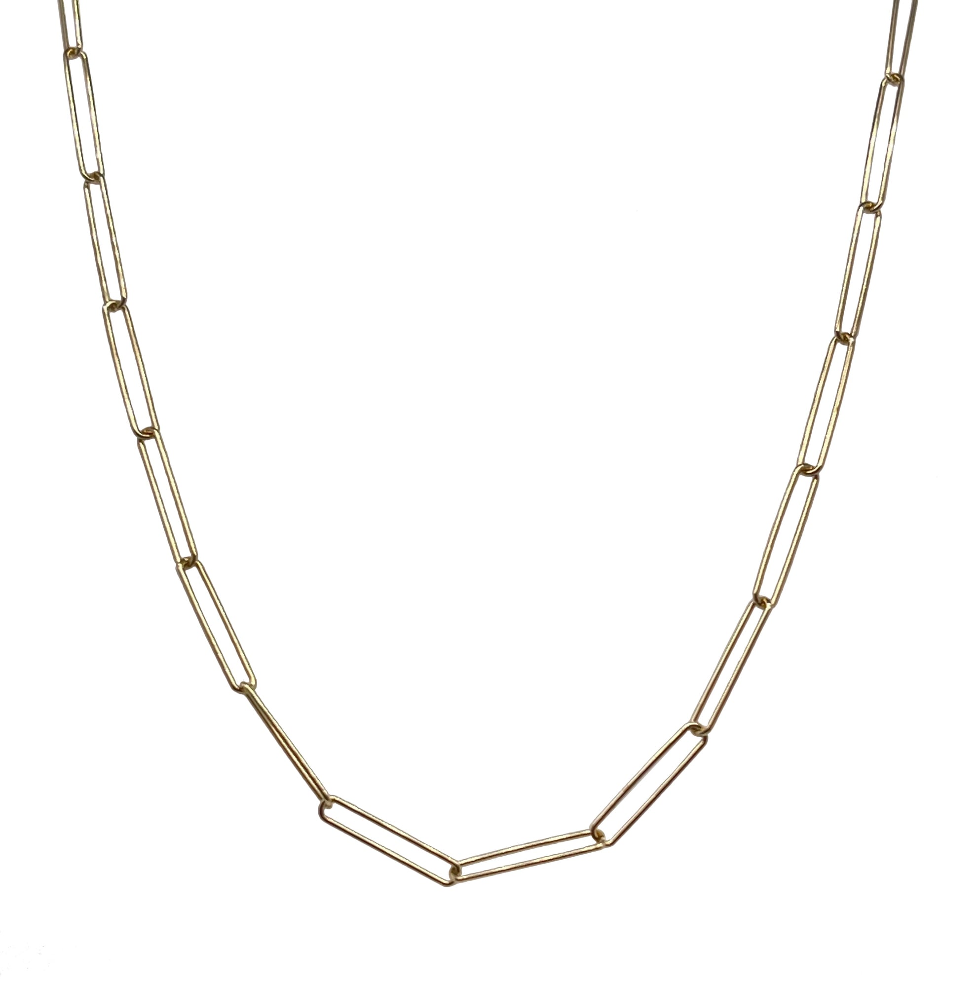 14Kt Yellow Gold Elongated Paperclip Chain 16 Inches | Yellow Gold