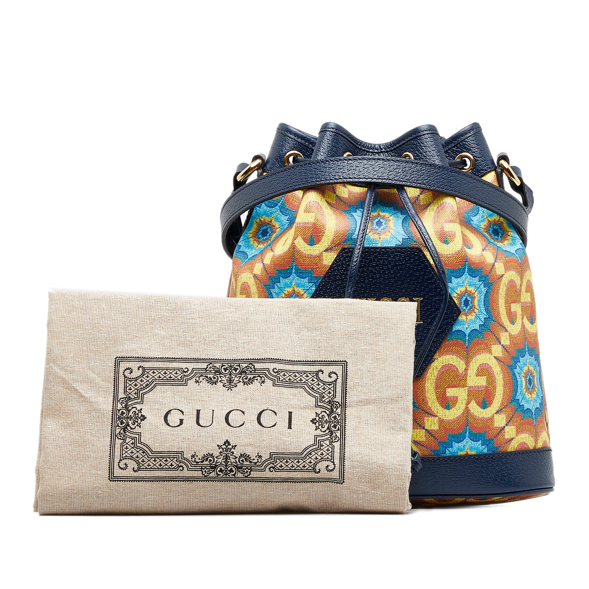 Gucci Pre-Owned GG Supreme Kaleidoscope 100 Bucket Bag | Women | Blue