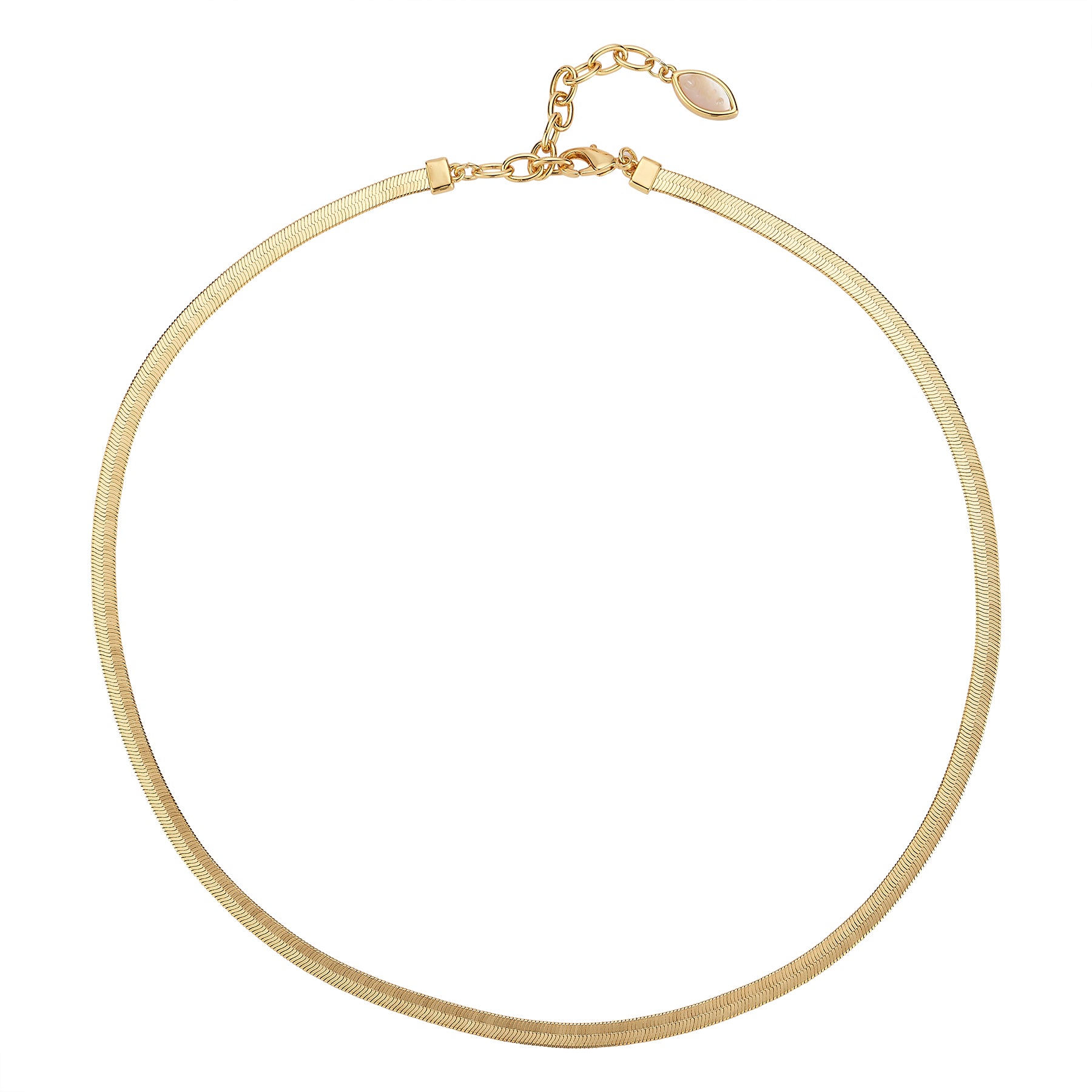 Herringbone Necklace | Herringbone | 14K Gold Plated Brass