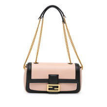 Fendi | Pre-Owned Bicolor Leather Chain Midi Baguette | Pink