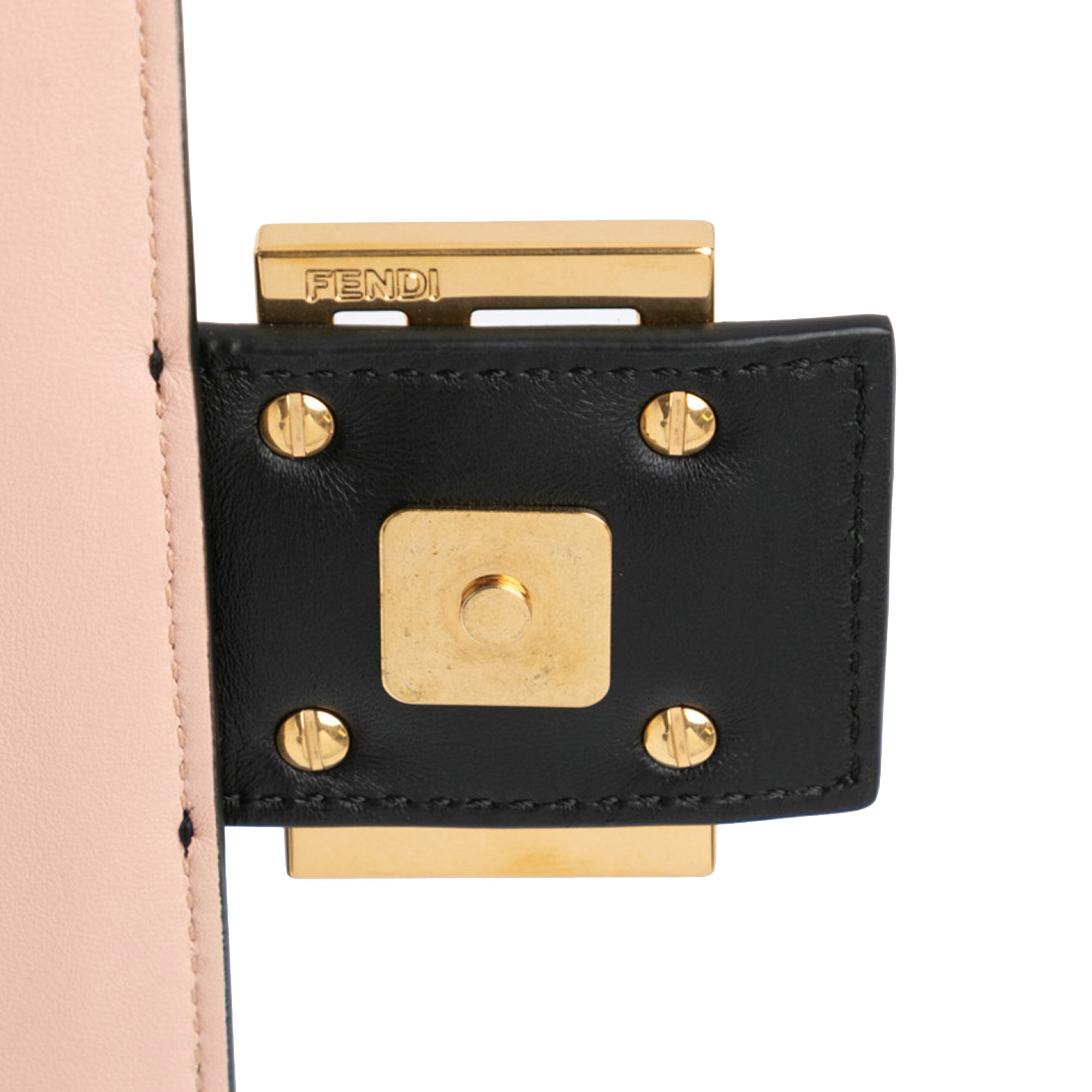 Fendi | Pre-Owned Bicolor Leather Chain Midi Baguette | Pink