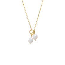 Gold Twin Pearl Toggle Necklace - Adina's Jewels