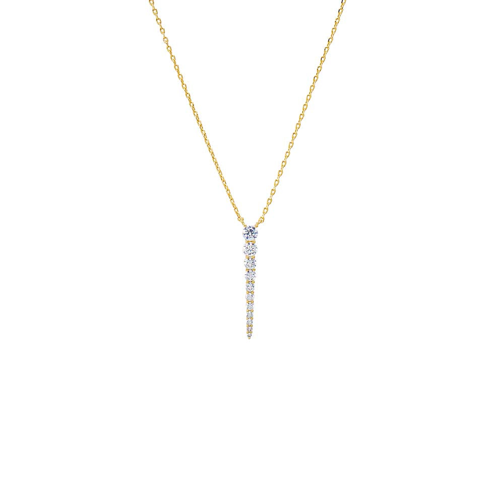 Gold Graduated Tennis Drop Necklace - Adina's Jewels