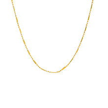 Solid Bar X Ball Chain Necklace | 14K Yellow Gold Plated