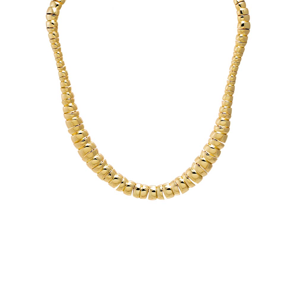 Gold Ball Clustered Graduated Fancy Necklace - Adina's Jewels