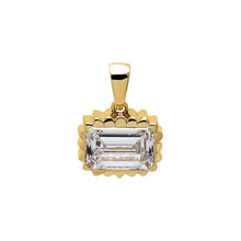 14K Gold / 1CT Lab Grown Diamond Bezel Emerald Pendant 14K - Adina's Jewels