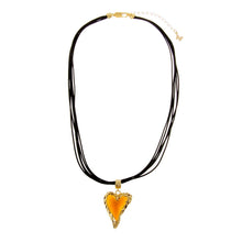 Amber Heart Curved Rope Necklace - Adina's Jewels