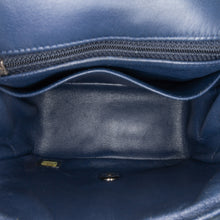 Chanel | Pre-Owned Mini Square Classic Chevron Patent Single Flap | Blue/Navy