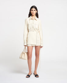 Womens | Metta Glass Poplin Shirt Dress | Oat