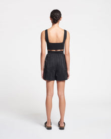 Masami Glass Poplin Shorts | Black